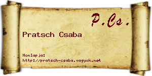 Pratsch Csaba névjegykártya