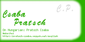 csaba pratsch business card